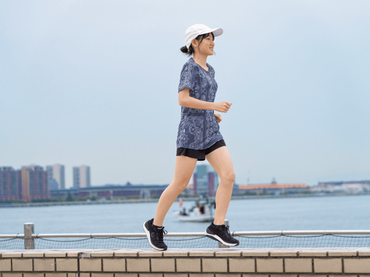 汗ばむランニングも快適に